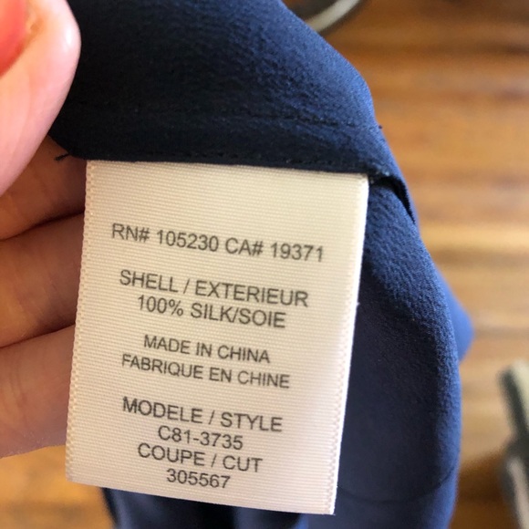 Joie navy blue silk ruffle dress size small - Picture 7 of 7